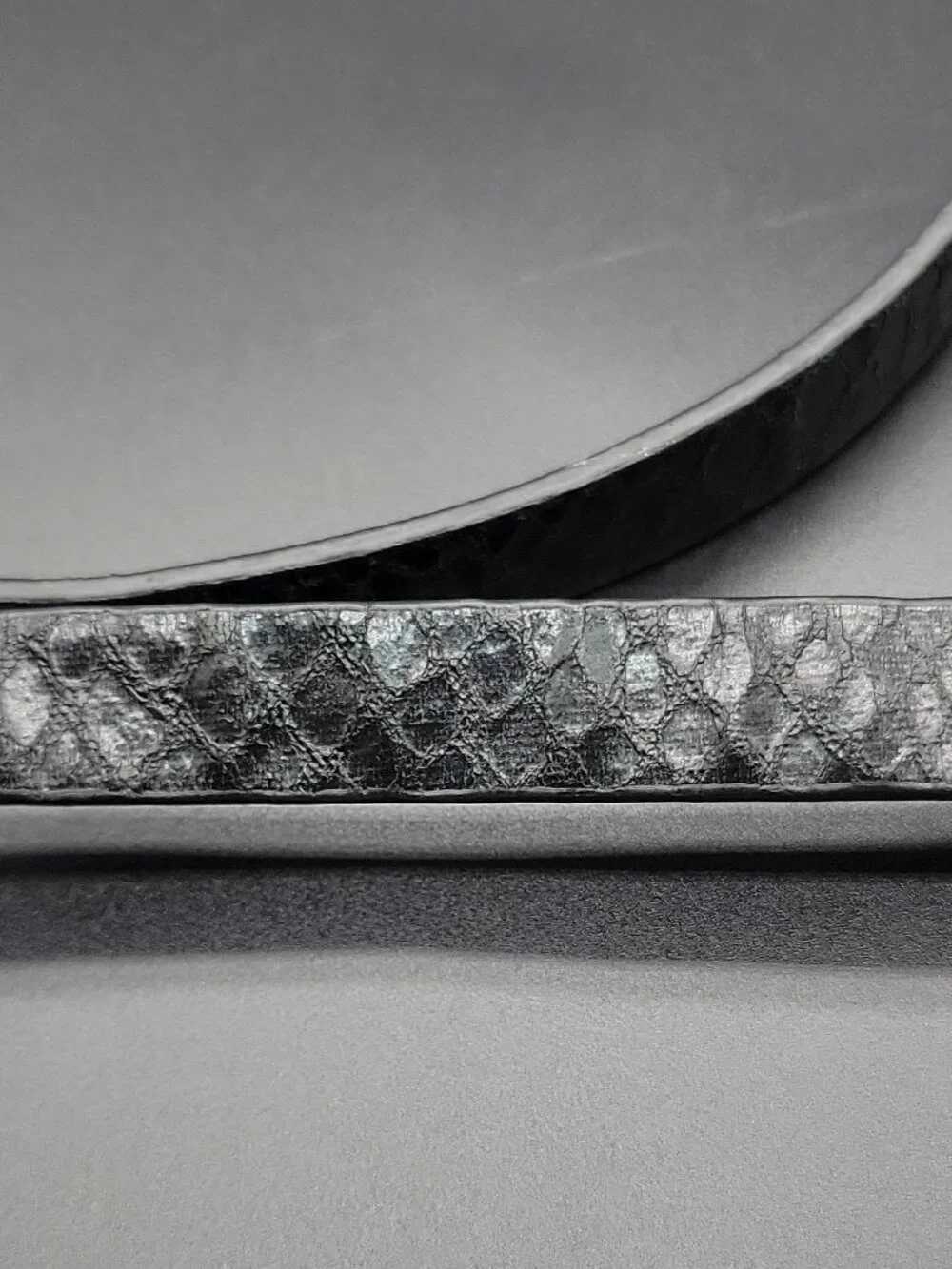bebe Women's Fashion Belt P/S Black Skinny Animal Print Logo Rhinestone  36